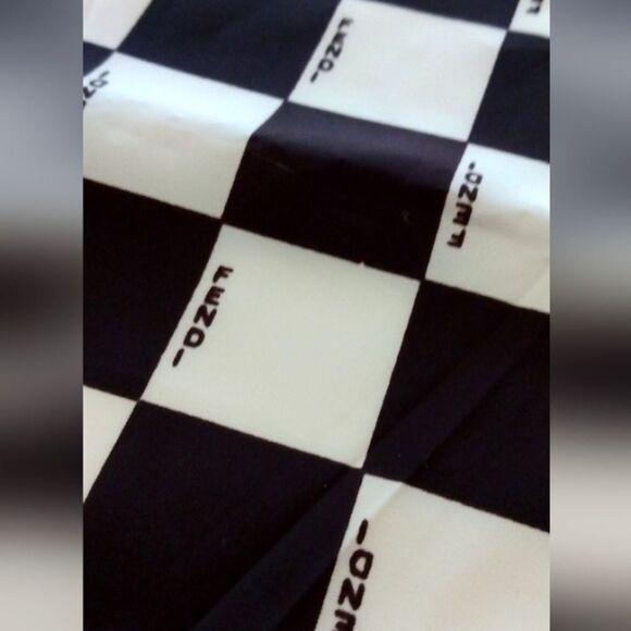Fendi Brown and White Checkered Silk Scarf Foulard Vintage - Picture 8 of 11